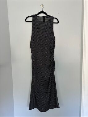 MNG Black Polka Dot Maxi Dress